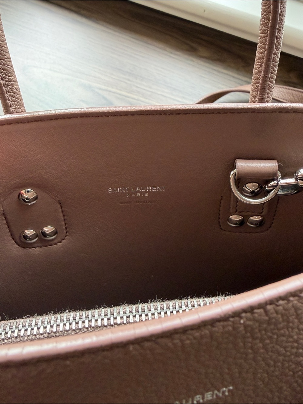 Saint Laurent Sac de Jour grained leather - Dusty Rose Taupe - Picture 11 of 15